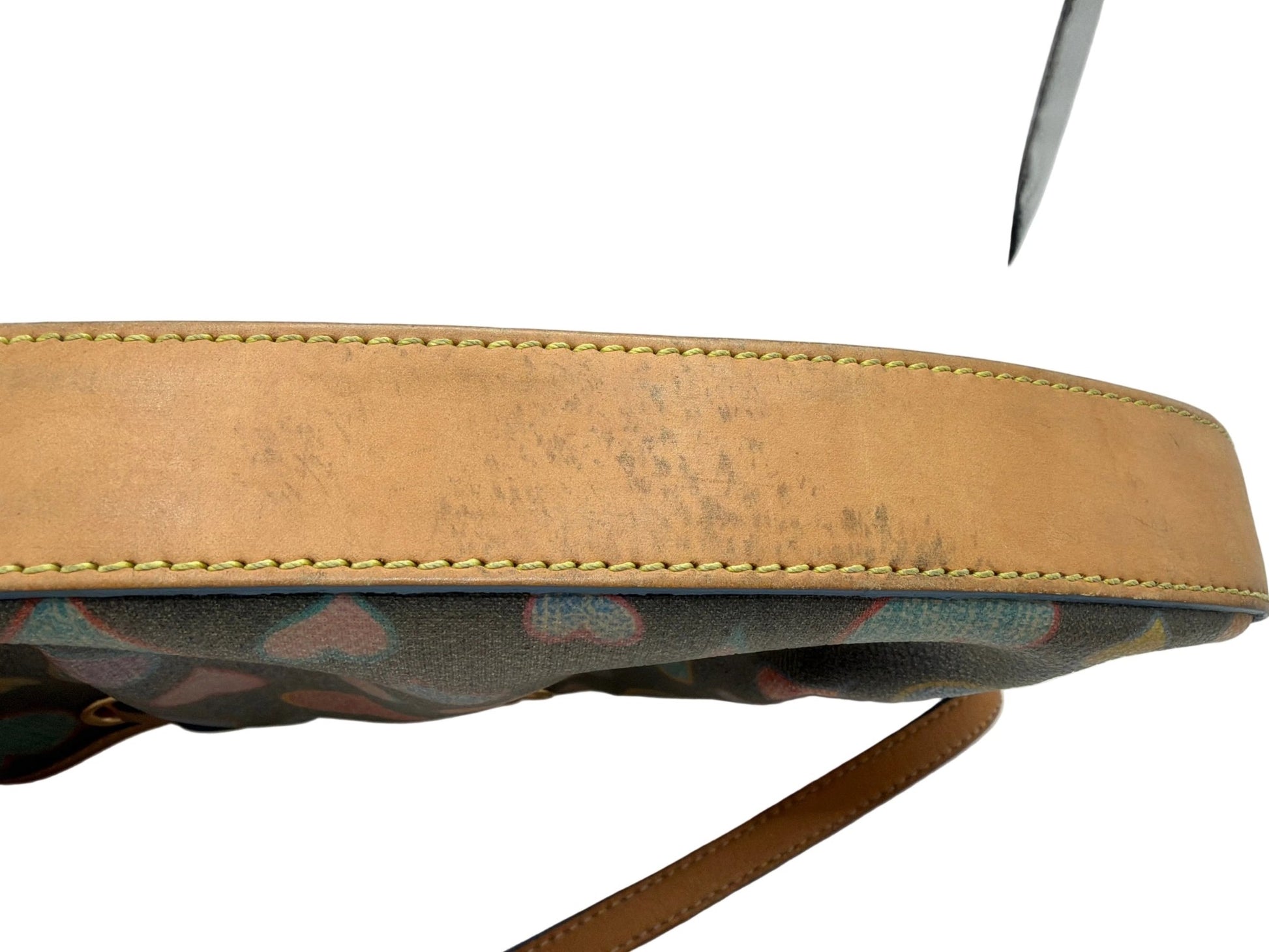 Y2K Dooney & Bourke Rainbow Heart Hobo Bag – Multicolor Print Shoulder Bag - Resale Thrift Boutique LLC.