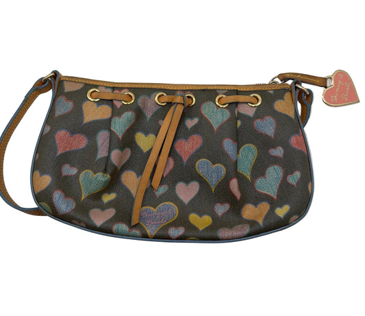 Y2K Dooney & Bourke Rainbow Heart Hobo Bag – Multicolor Print Shoulder Bag - Resale Thrift Boutique LLC.